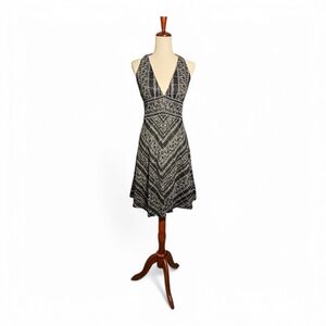 Elegant White House Black Market Halter Dress, Open Back, Size 4